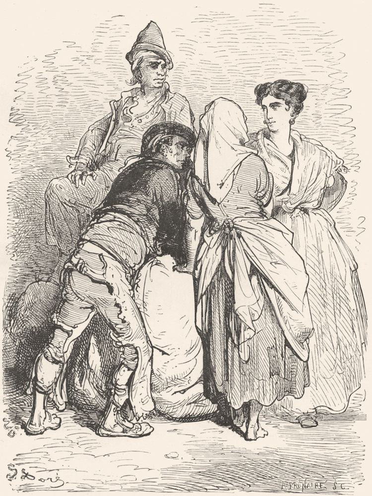 SPAIN. Market-Gardeners, Murcia 1881 old antique vintage print picture